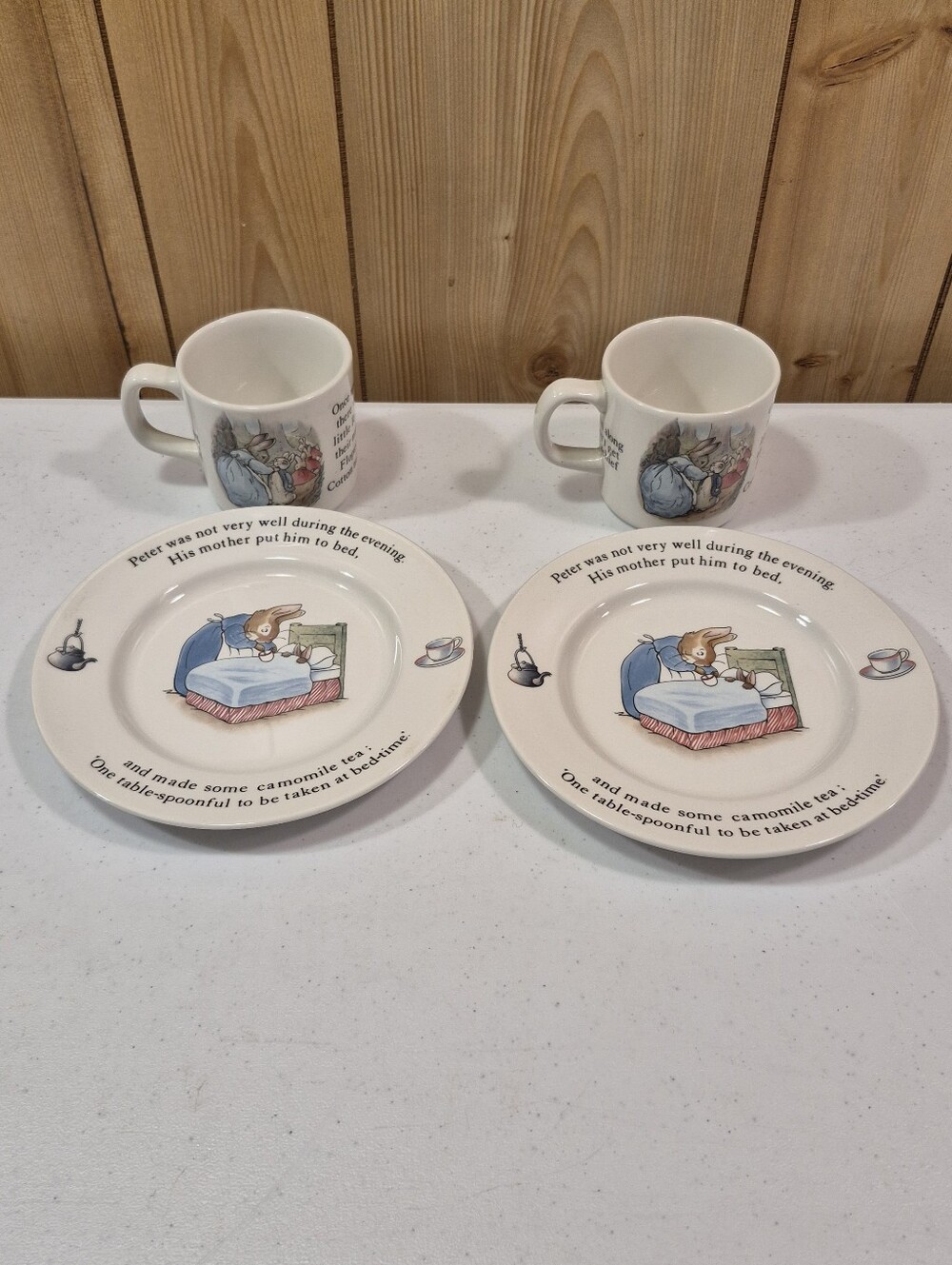 Wedgewood Peter Rabbit Childs Cups And Plates Set By Beatrix Potter Designs